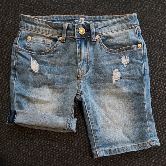 Youth Girls ~ 7 For All Mankind ~ Distressed Jean Shorts - Picture 5 of 5